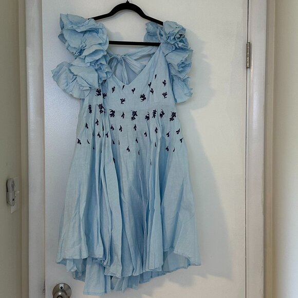 EUC Fanm Mon Galata Dress in Light Lagoon - Size Large - Picture 2 of 6